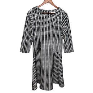 Calvin Klein Black & White MIDI Dress Size 12